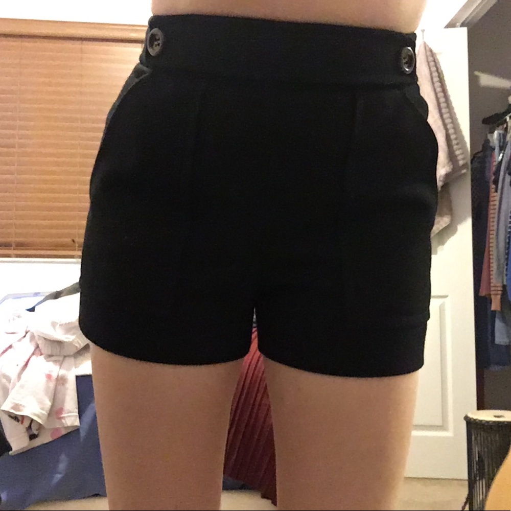 High waisted black shorts